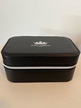 Authentic Dolce & Gabbana Black and Silver Jewelry Box Organizer / Travel Case